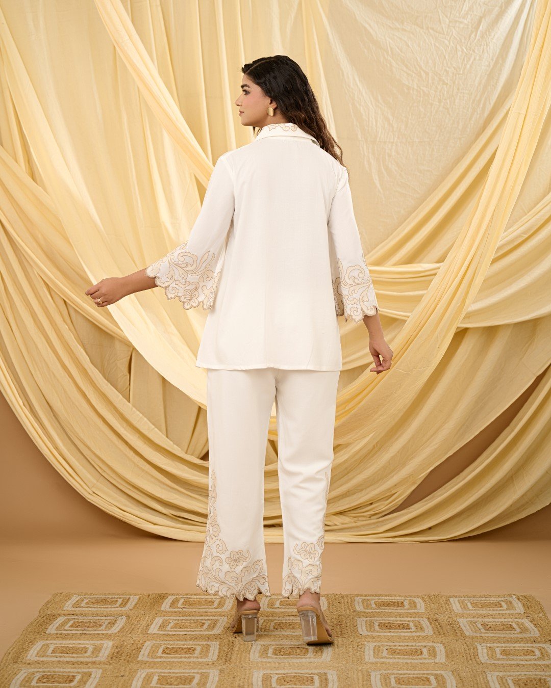 RAYON FABRIC COORD SET WITH EMBROIDERY