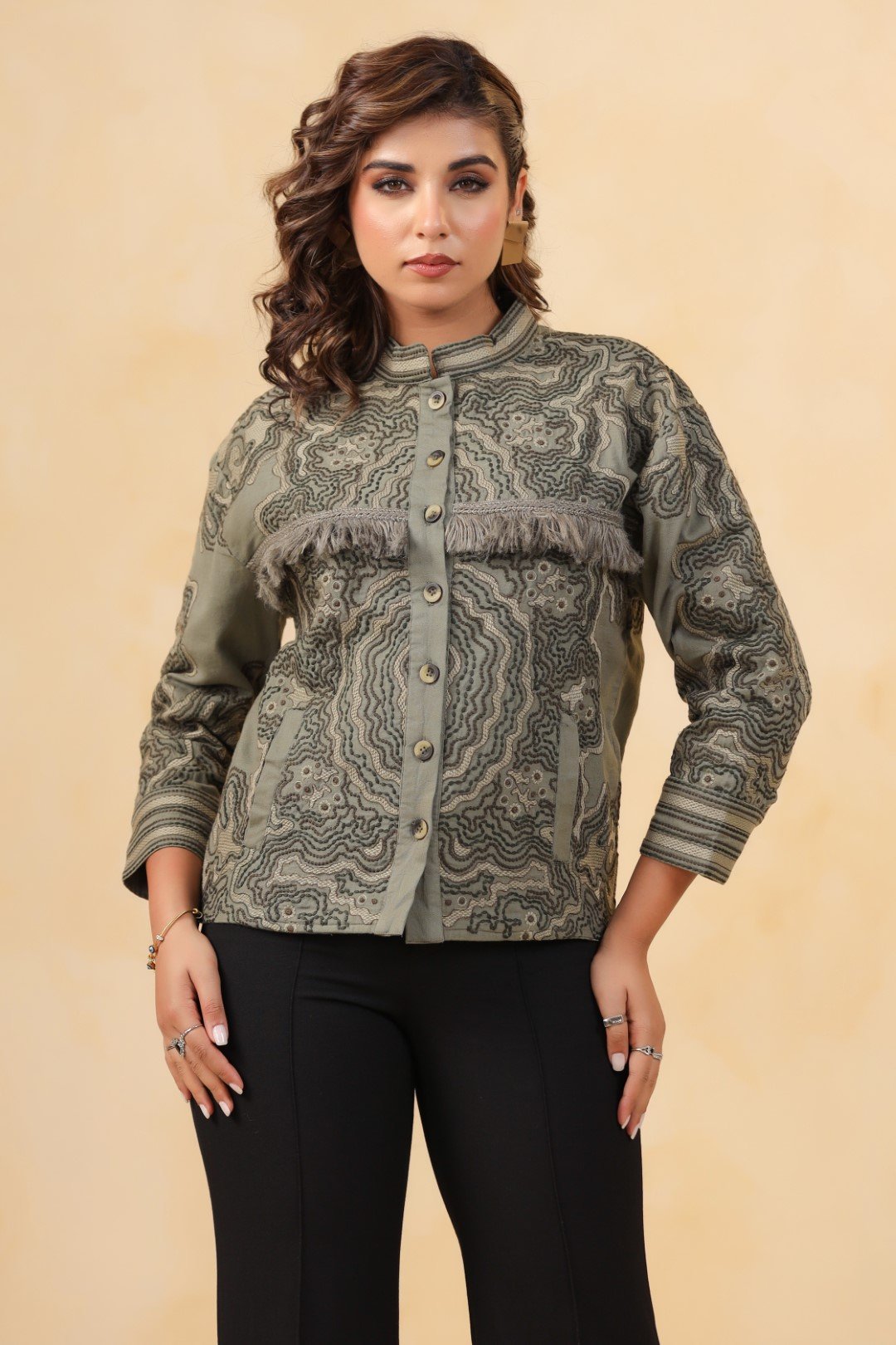 WOMEN EMBROIDERY FASHION JACKET